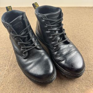Dr. Martens Bonny Leather Boots Women's 12 Men's 11 Black Lace Up Read